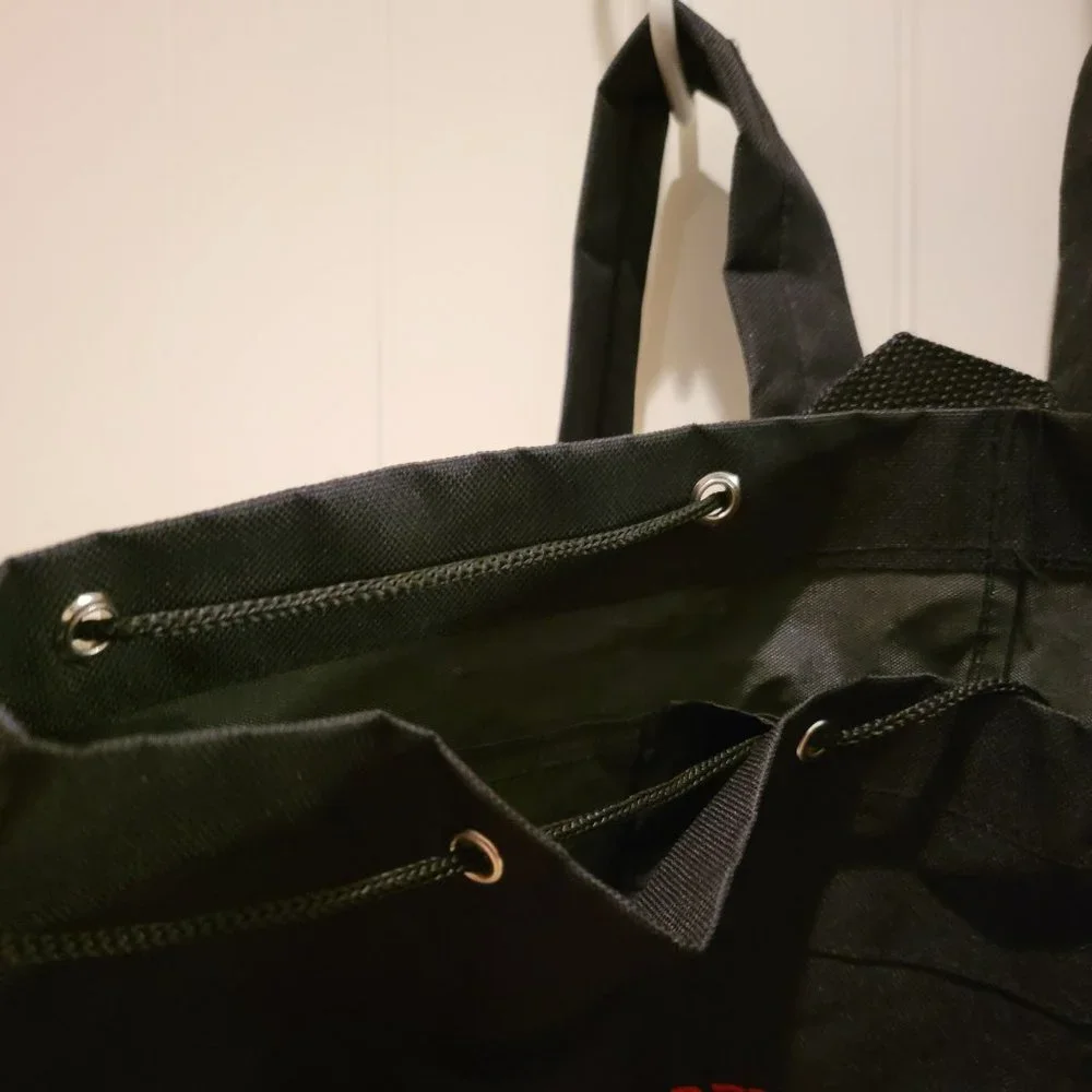 Cayman Islands Drawstring Backpack Black Canvas Embroidered Travel Souvenir Bag